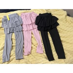 NEW Girls 3 Pc Leggings Skirts Skorts Pants Fall Winter Pink  Black Gray 10 Y